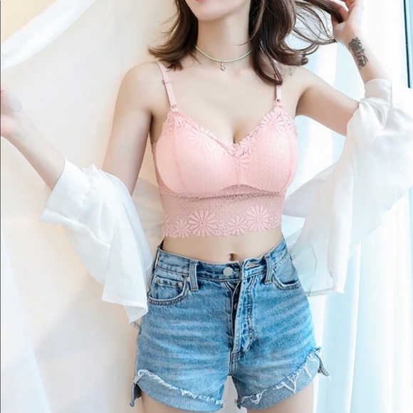 Seamless Lace Bralette Pink - Picture 2 of 4